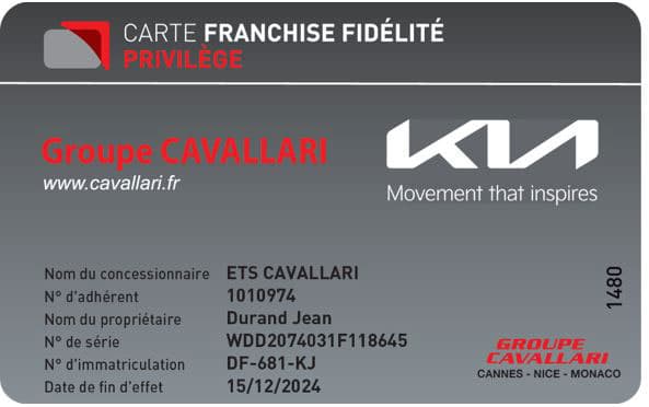 Carte privilège Kia